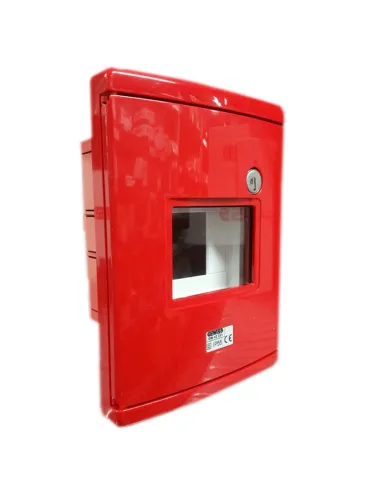 4-module flush-mounting Gewiss emergency switchboard red