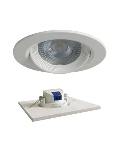 Duralamp 7W 3000K 40° White round recessed LED spotlight