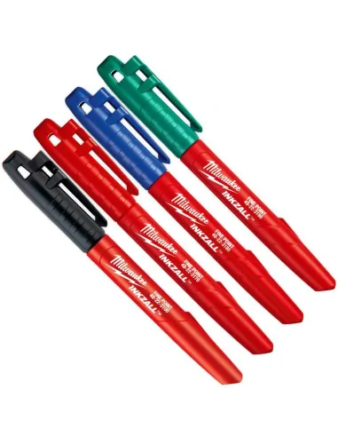 Milwaukee Permanent Marker Set Black Red Green Blue 48223106