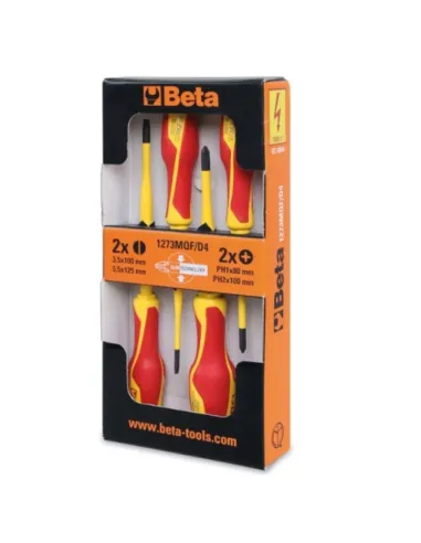 Set of 4 screwdrivers Beta 1272/1274 SLIM BG MQF/D4 012730604