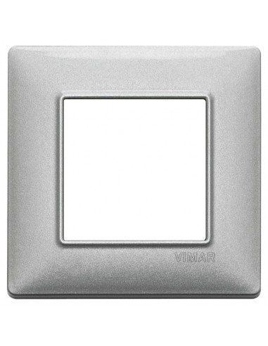 Vimar 14642.71 Plana - placca 2 moduli argento metallizzato