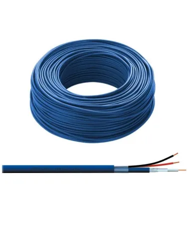 Beta video surveillance coaxial cable Coax cables 2x1 LSZH Blue 100m