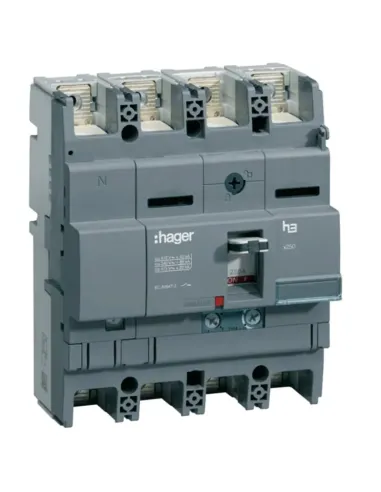 Interruttore sganciatore termomagnetico Hager 4P 250A 40KA X250 HNB251H