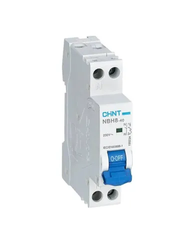 Interruttore Magnetotermico Chint NBH8-40 1P+N 20A 4,5kA C 1 Modulo 190237