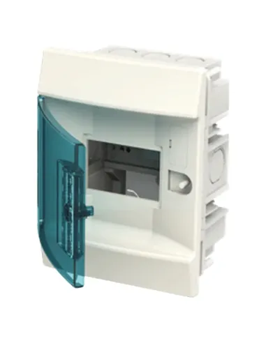 Centralino da incasso ABB 4 moduli IP41 porta blue petrol bianco 41A04X12