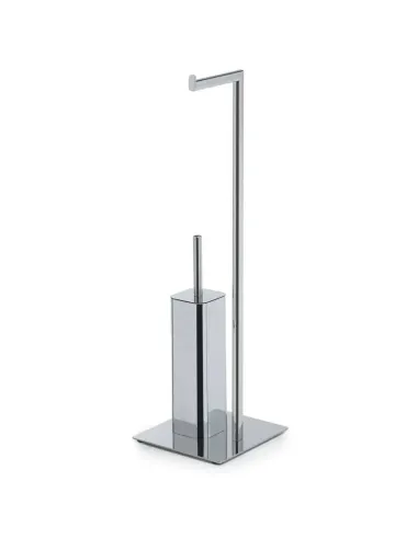 Gedy Felix chrome toilet roll holder stand with toilet brush 1332-13