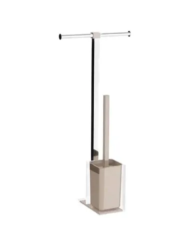 Standing paper roll holder with toilet brush Gedy Rainbow light dove RA32-66