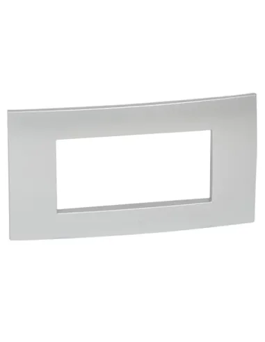 Placca Legrand Vela quadra grigio metallizzato 4 moduli 685747