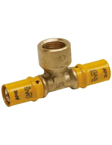 Ape F 1/2 x 20 mm brass T-fitting for gas 3AP6321220