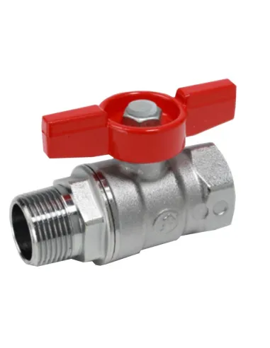 Giacomini MF 3/4 valve with red butterfly handle R254X004