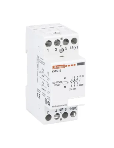 Lovato modular contactor 25A AC1 4NA 230VAC 2 modules CN2510220