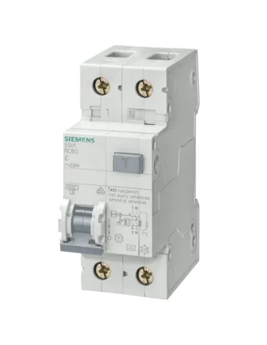 Magnetotermico differenziale Siemens 32A 1P+N 300MA AC 6KA 2 Mod 5SU16561KK32