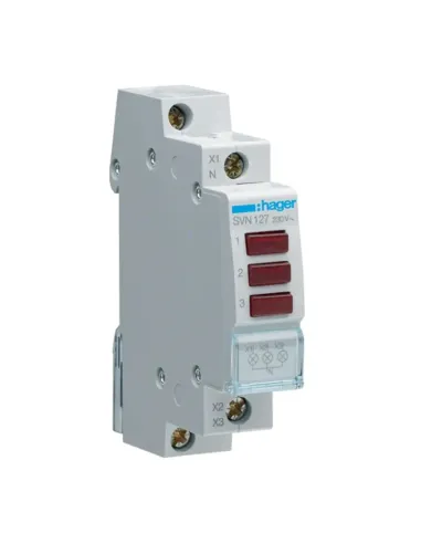 Segnalatore Luminoso Hager con 3 Led Rossi 1 Modulo 230V SVN127