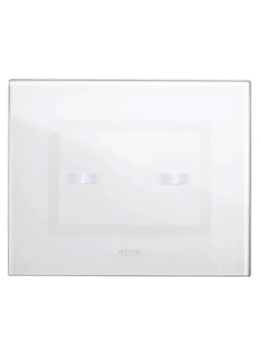 Ave Touch glass plate 3 modules For 2 concealed controls, white color, glossy finish 44PVTC02B