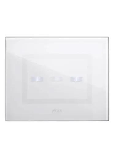 Placca Ave Touch in vetro 3 moduli per 3 comandi a scomparsa colore Bianco finitura lucida 44PVTC3BL