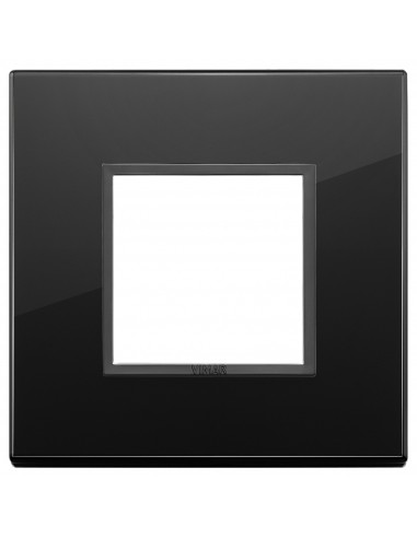 Vimar 21642.88 Eikon Evo - placca 2 moduli nero totale diamante