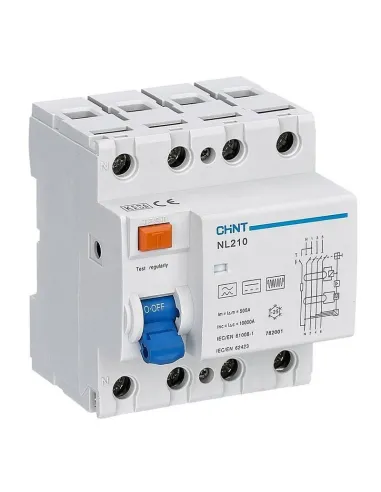 Interruttore differenziale puro Chint NL210 63A 4P 30MA Tipo B 4 Moduli 782000