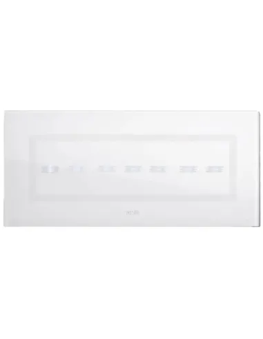 Placca Ave Touch in vetro 6/7 moduli Per 7 comandi a scomparsa colore Bianco finitura lucida 44PVTC7