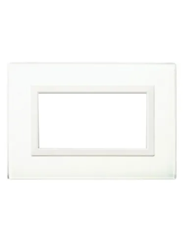 Placca Ave Vera Sistema 44 in Vetro 4 moduli bianco lucido 44PV4BL