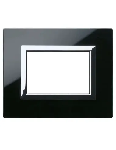 Placca Ave Vera Sistema 44 in vetro 3 moduli nero assoluto 44PV3NAL