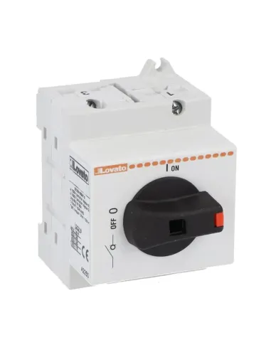 Lovato DC 25A 1000V disconnect switch with handle GD025AT3