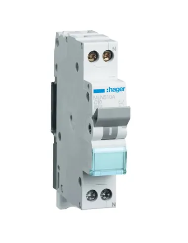 Hager 1P+N 10A 6KA C circuit breaker 1 module MLN510A