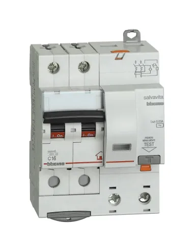 Bticino differential circuit breaker 16A 2P AC 4.5 kA GC8230AC16