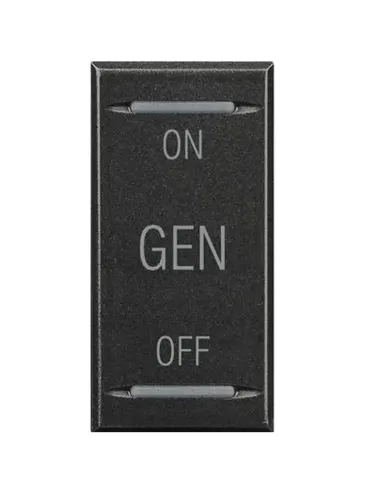 Bticino Axolute 2 Key Cover With ON GEN OFF Symbol Anthracite HS4911AF