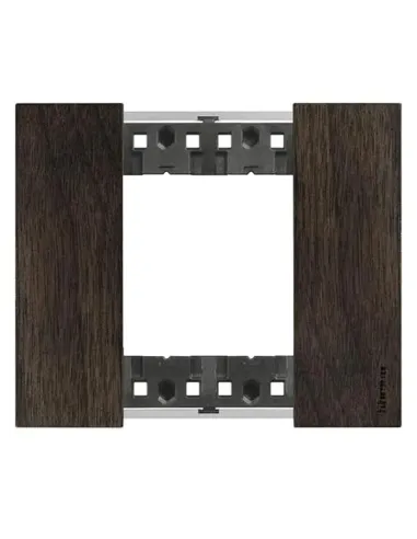 Placca Bticino Living Now 2 moduli colore legno noce KA4802LG