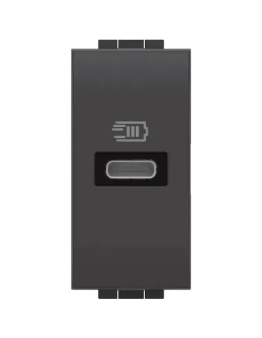 Bticino LivingLight USB charger type C1 anthracite module L4192C