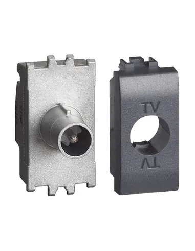 Bticino LivingLight 10dB pass-through coaxial TV socket with terminal 1 Tech Module NT4202P10N