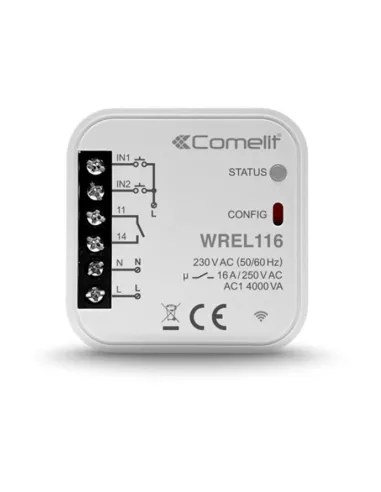 Modulo smart home Wi-Fi Comelit per gestione Prese 1 Uscita 16A WREL116