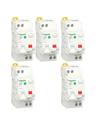 Kit Magnetotermici differenziali Schneider 10A 1P+N 30MA AC 4,5KA 2 moduli R9D60610