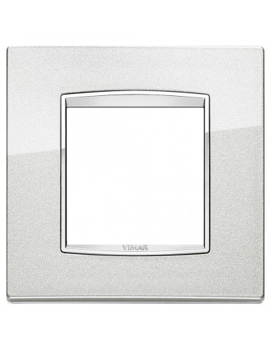 Vimar 20642.C10 Eikon Chrome - placca 2 moduli argento metal