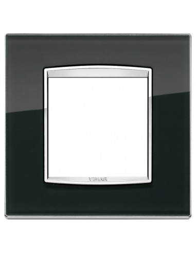 Vimar 20642.C71 Eikon Chrome - placca 2 moduli nero ice