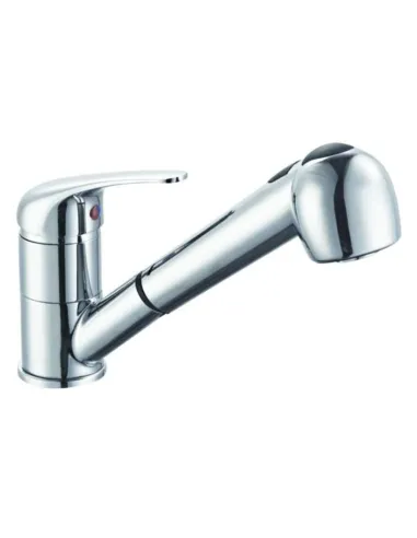 Mc sink mixer with lever and extractable chromed shower