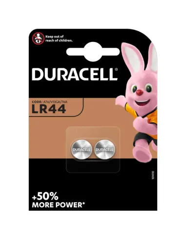 Batteria alcaline Duracell LR44 1,5V per orologi blister da 2 pezzi 302177000