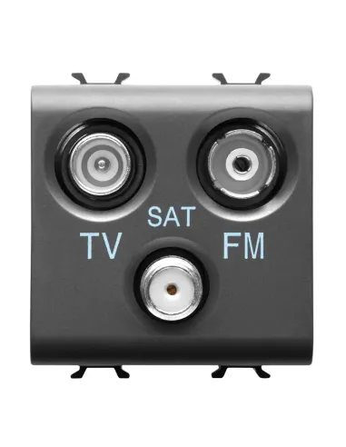 Presa TV FM SAT Gewiss Chorus 2 Moduli nero GW12382