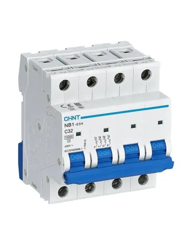 Interruttore Magnetotermico Chint NB1-63H 4P 32A 10kA C 4 Moduli 179915