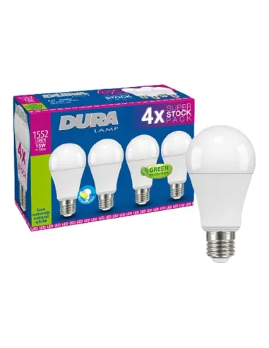 Duralamp 14W drop LED bulb E27 4000K 4 pieces A6015N-4