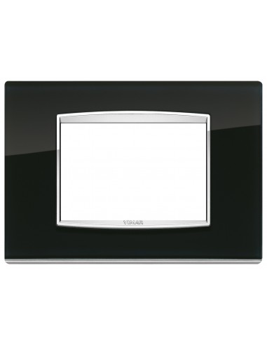 Vimar 20653.C71 Eikon Chrome - placca 3 moduli nero ice