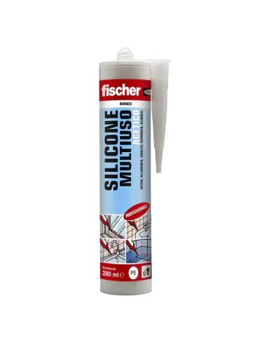 Silicone acetico multiuso Fischer Bianco RAL 9010 280ml 00009350