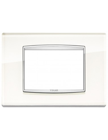 Vimar 20653.C72 Eikon Chrome - placca 3 moduli bianco ice