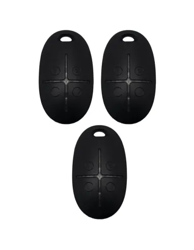 Kit of 3 AJAX SpaceControl Jeweler Remote Controls Black