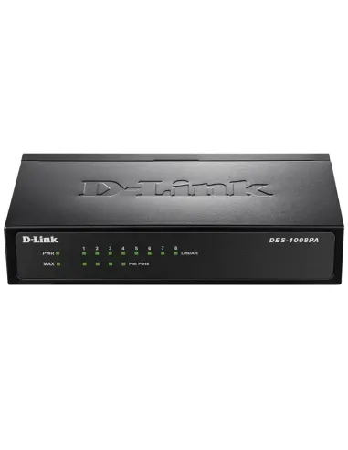 D-Link Switch 8 Ports 10/100 4/15W MAX 52W DES-1008PA