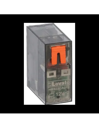 Lovato miniature relay with LED indicator 8A 2 exchanges 12VAC HR502CA012