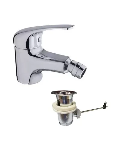 Mc single-lever bidet mixer with lever and 1 1/4 pop-up waste