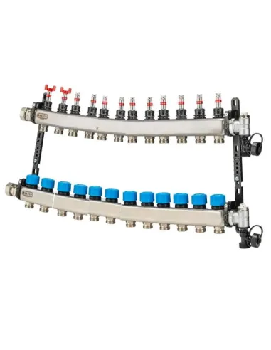 Cappellotto MDSS manifold for 12-way 1 inch UFH5712 radiant systems