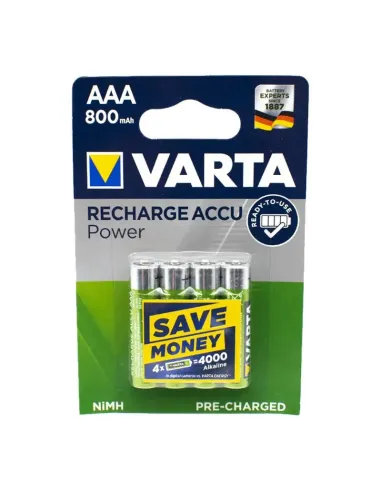 Varta AAA rechargeable battery 800mAh blister pack of 4 56703101404