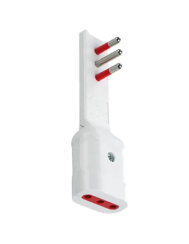 Adattatore Elcart ultra piatto spina 10A - presa 10A 2P+T bianco 280127200